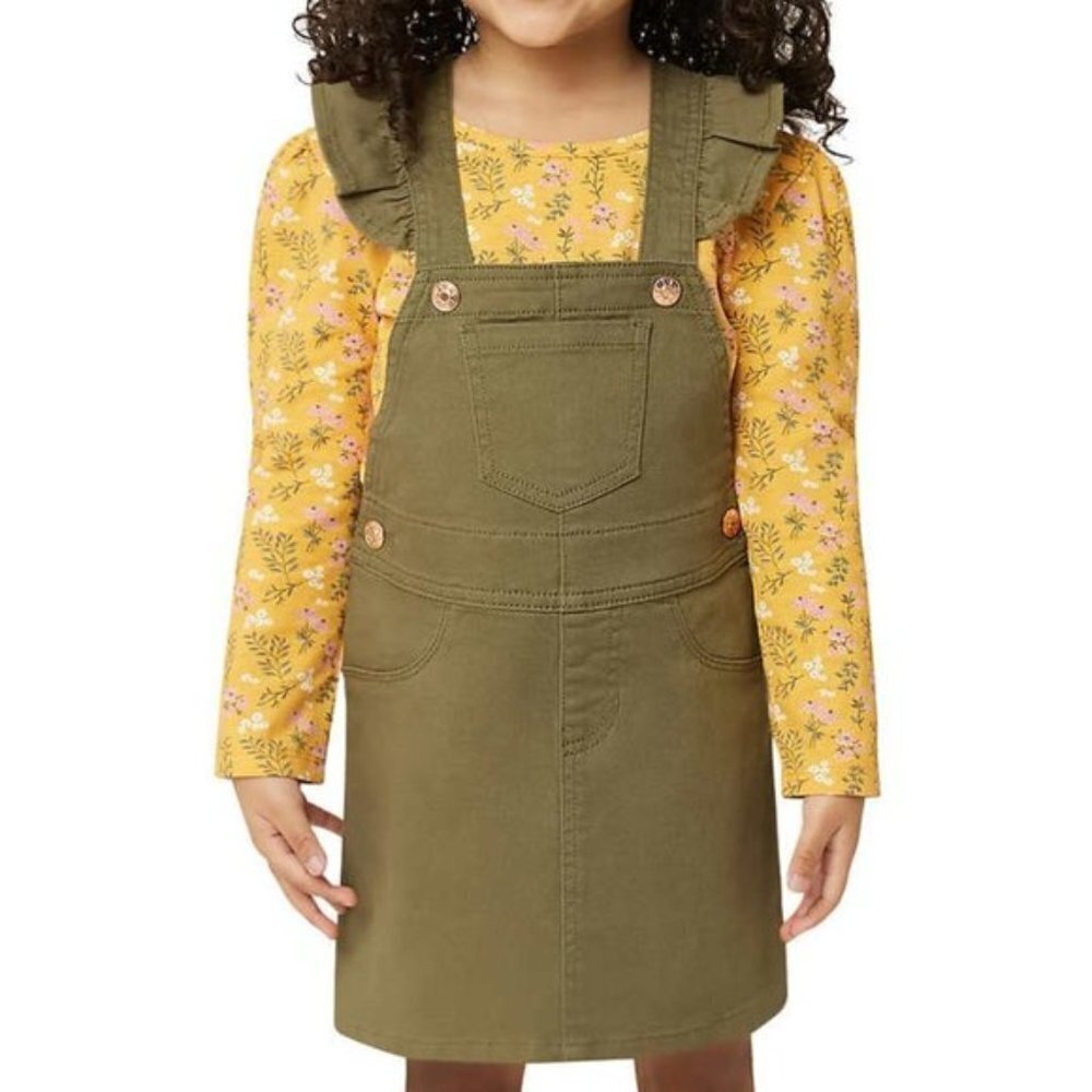 BCBG Girls Kids' 2-piece Jumper Set size 5 Yellow Olive NWT